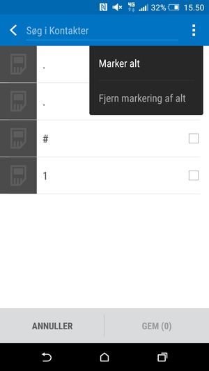 Vælg Marker alt