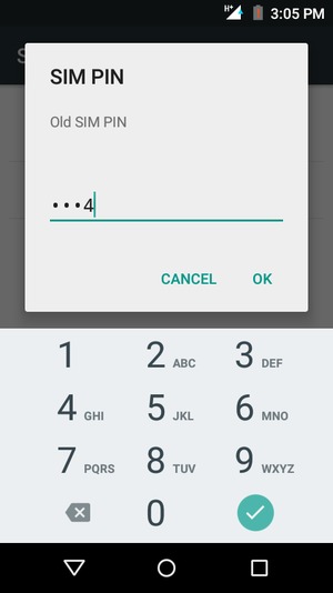 Enter your Old SIM PIN and select OK