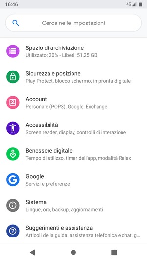 Scorri e seleziona Sistema