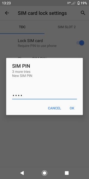 Enter your New SIM PIN and select OK