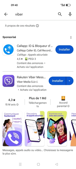 Sélectionnez l'appli