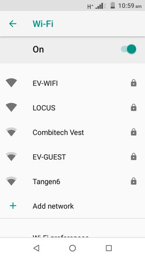 Select the wireless network you want to connect to