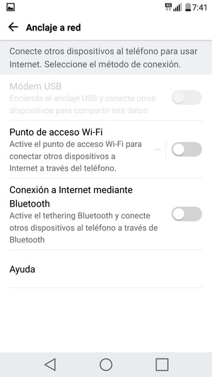 Seleccione Punto de acceso Wi-Fi