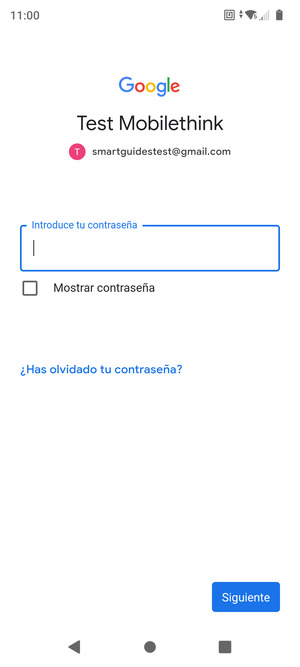 Introduzca su contraseña y seleccione Siguiente