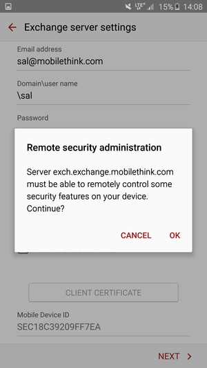 Select OK