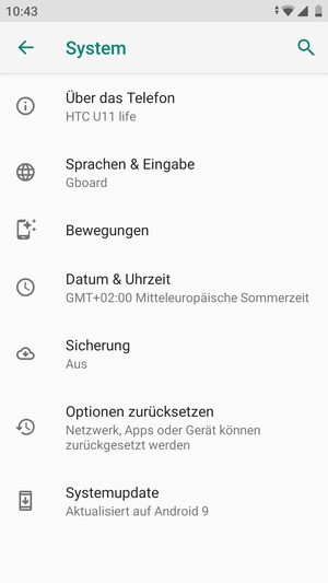 Wählen Sie Sicherung