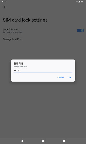 Confirm your new SIM PIN and select OK