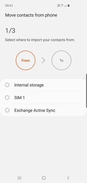 Select SIM 1 or SIM 2