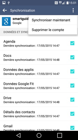 Sélectionnez Synchroniser maintenant