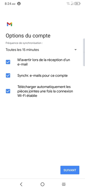 Sélectionnez SUIVANT