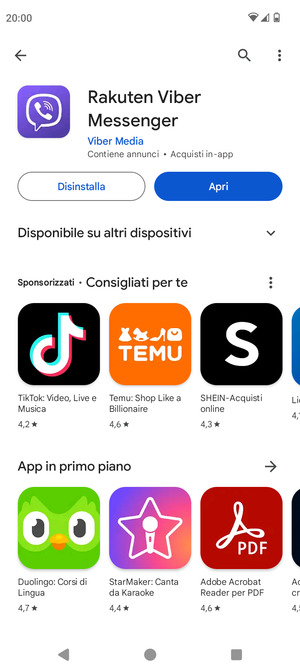 Seleziona Apri