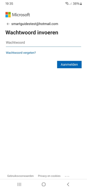 Voer uw wachtwoord in en selecteer Aanmelden 