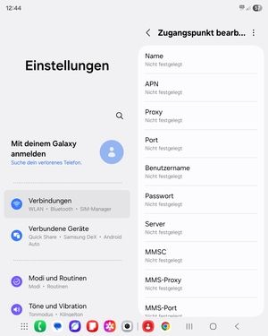 Geben Sie MMS-Informationen ein