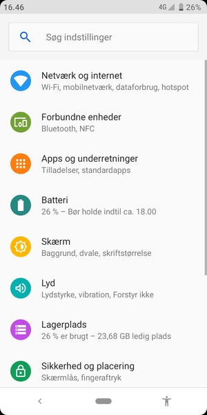 Vælg Netværk og internet