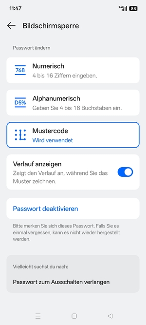 Ihr Handy ist jetzt mit einer Bildschirmsperre gesichert