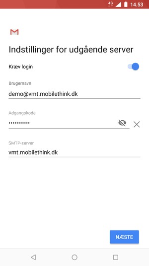 Indtast udgående serveradresse