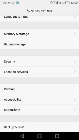 Scroll to and select Backup & reset