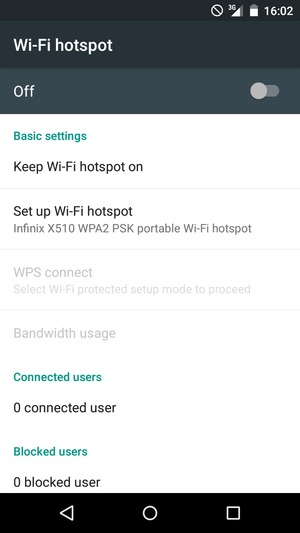 Select Set up Wi-Fi hotspot