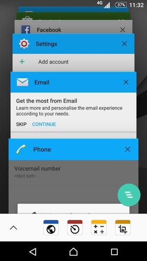 Swipe apps to the right to close them