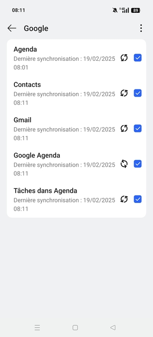 Vos informations seront synchronisées