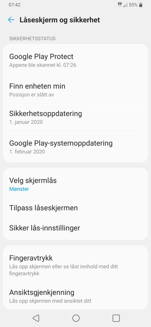 Telefonen din er nå sikret med en skjermlås
