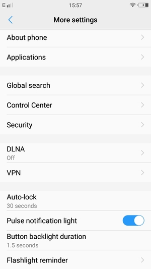 Scroll to and select Security