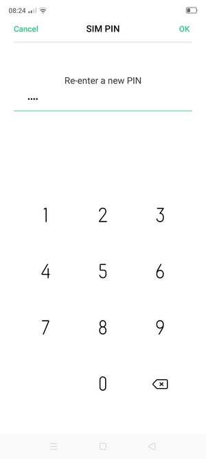 Confirm your new PIN for the SIM card and select OK