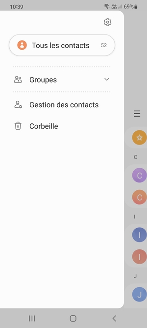 Sélectionnez Gestion des contacts