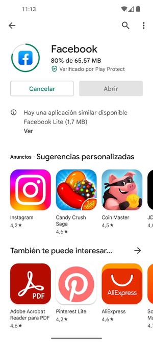 Espere a que el proceso de instalación finalice