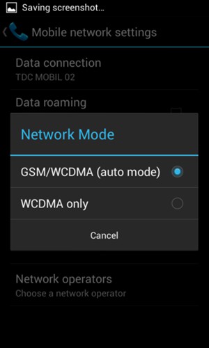 Select WCDMA only to enable 3G and GSM/WCDMA (auto mode) to enable 2G/3G