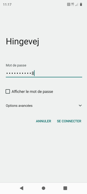 Saisissez le mot de passe du Wi-Fi et sélectionnez SE CONNECTER