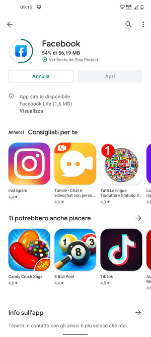 Attendi il completamento del processo di installazione