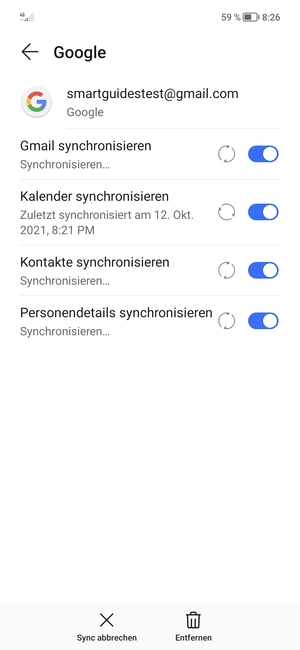 Ihre Daten werden synchronisiert