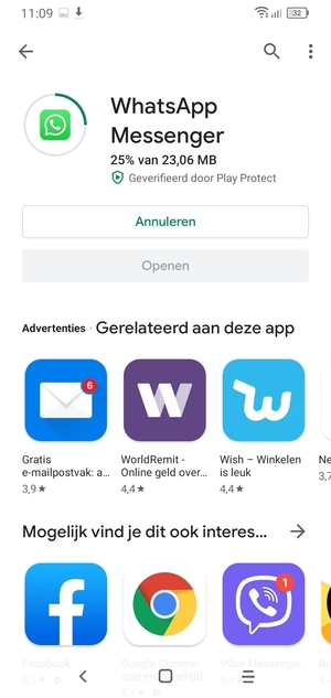 Wacht tot het installatieproces beëindigd is