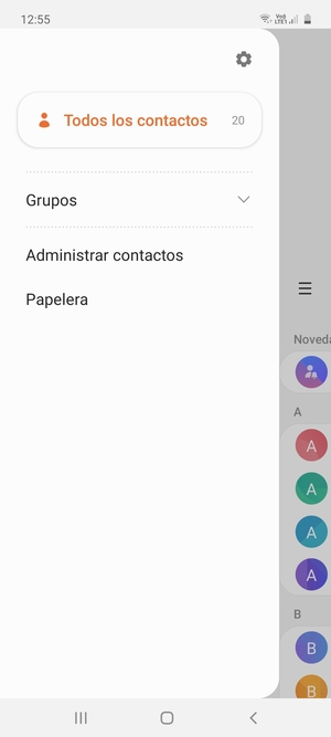 Seleccione Administrar contactos