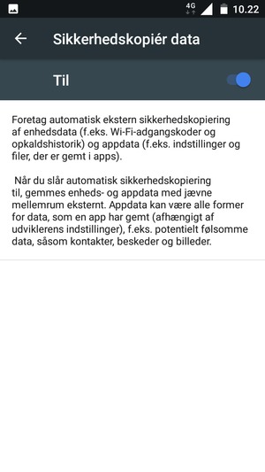 Vælg Tilbage-knappen