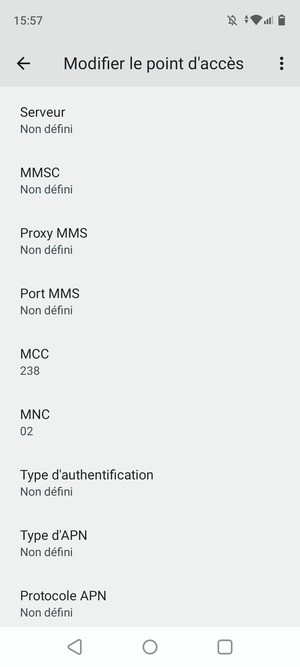 Faites défiler vers le bas et saisissez les informations MMS