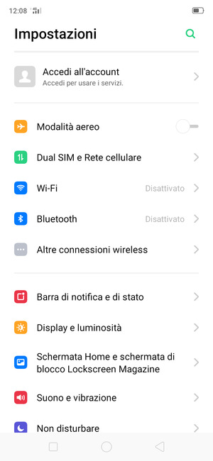Seleziona Dual SIM e Rete cellulare