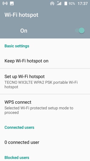 Your phone is now set up for use as a modem