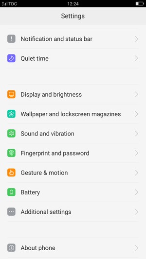 Scroll to and select Additional settings