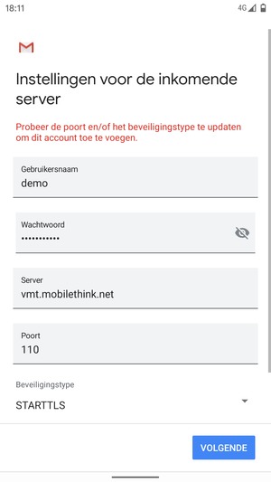 Selecteer Beveiligingstype