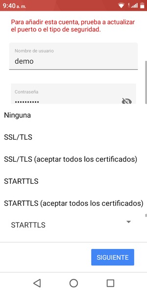 Seleccione Ninguna y SIGUIENTE