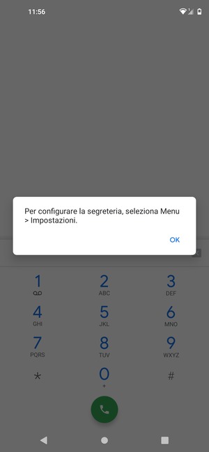 Se la segreteria telefonica non è configurata, seleziona OK