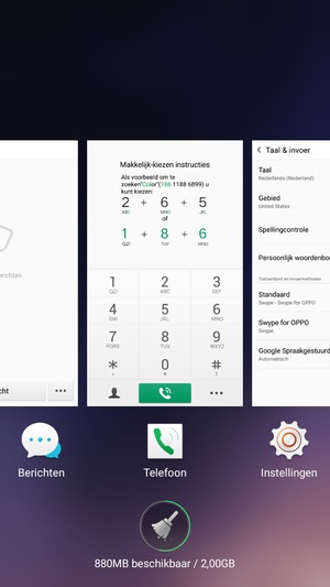 Selecteer het Verwijderen-pictogram om alle actieve apps te sluiten