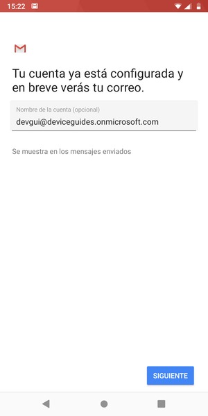 Déle a su cuenta un nombre y seleccione SIGUIENTE