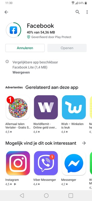 Wacht tot het installatieproces beëindigd is