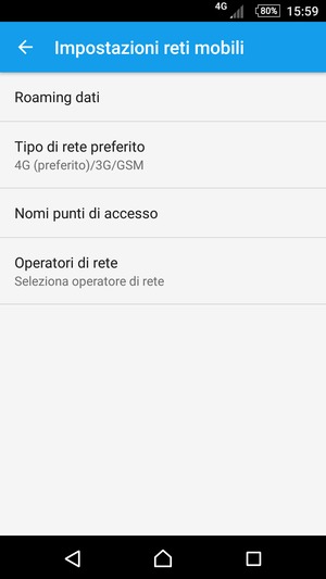Seleziona Nomi punti di accesso