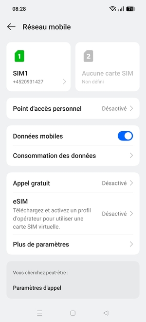 Sélectionnez eSIM