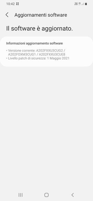 Se il tuo telefono è aggiornato, vedrai la seguente schermata