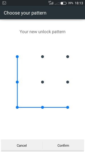 Draw the unlock pattern again and select Confirm